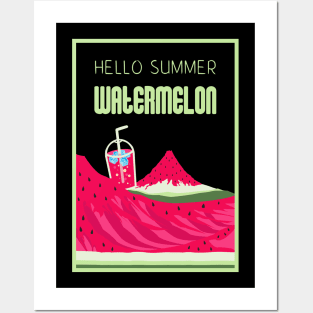 Hello Summer Watermelon Color 6 Posters and Art